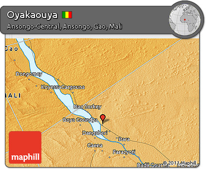 Political 3D Map of Oyakaouya