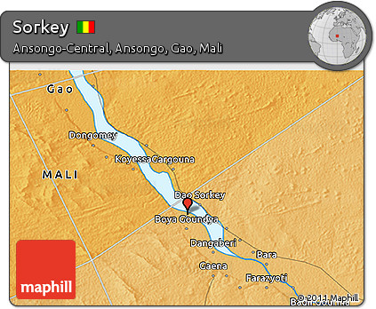 Political 3D Map of Sorkey