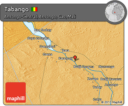 Political 3D Map of Tabango