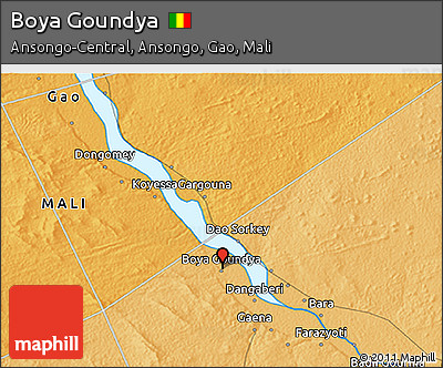 Political 3D Map of Boya Goundya