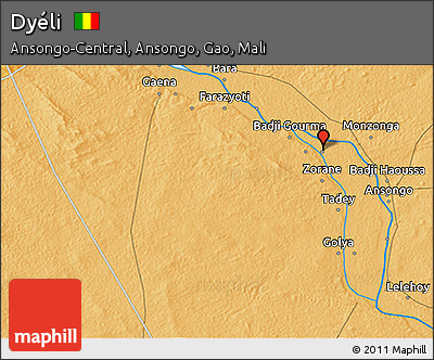 Political 3D Map of Dyéli