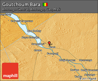 Political 3D Map of Goutchoum Bara