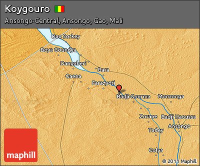 Political 3D Map of Koygouro