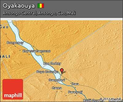 Political 3D Map of Oyakaouya