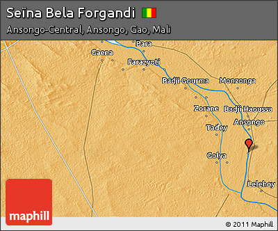 Political 3D Map of Seïna Bela Forgandi