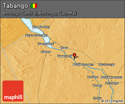 Political 3D Map of Tabango