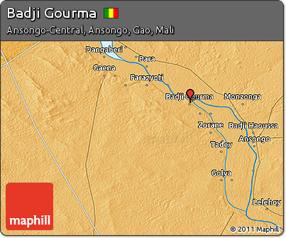 Political 3D Map of Badji Gourma