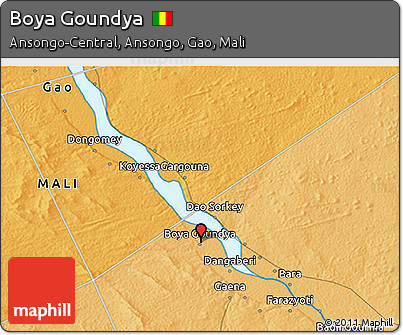 Political 3D Map of Boya Goundya