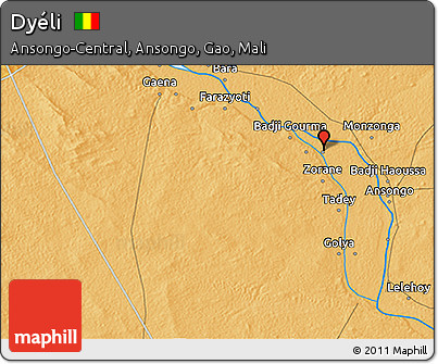 Political 3D Map of Dyéli