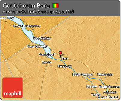 Political 3D Map of Goutchoum Bara
