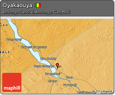 Political 3D Map of Oyakaouya