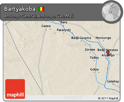 Shaded Relief 3D Map of Bartyakoba