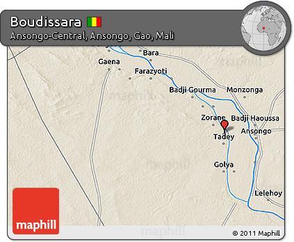 Shaded Relief 3D Map of Boudissara
