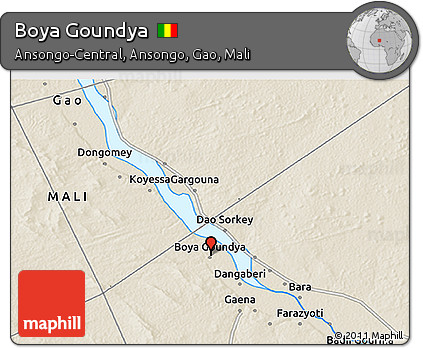 Shaded Relief 3D Map of Boya Goundya