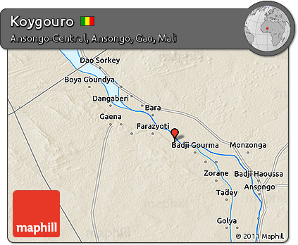 Shaded Relief 3D Map of Koygouro