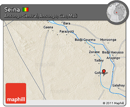 Shaded Relief 3D Map of Seïna