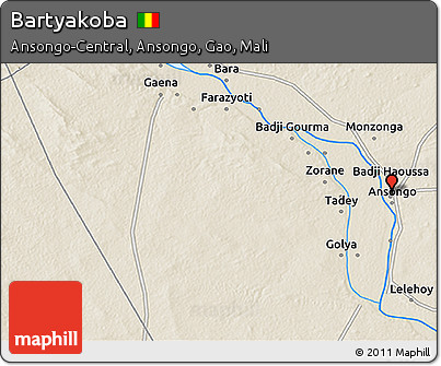 Shaded Relief 3D Map of Bartyakoba