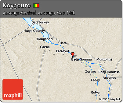 Shaded Relief 3D Map of Koygouro