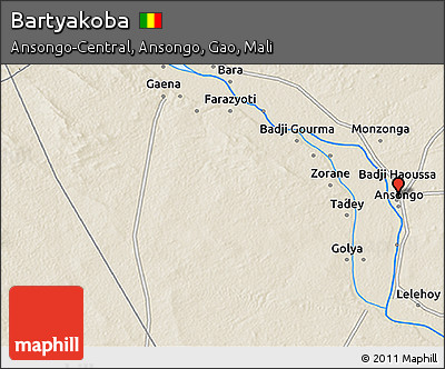 Shaded Relief 3D Map of Bartyakoba