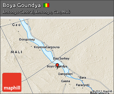 Shaded Relief 3D Map of Boya Goundya