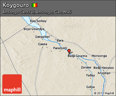 Shaded Relief 3D Map of Koygouro