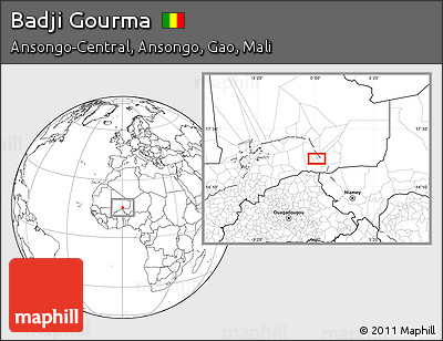 Blank Location Map of Badji Gourma