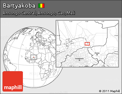 Blank Location Map of Bartyakoba