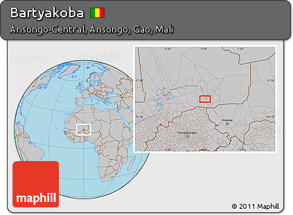 Gray Location Map of Bartyakoba