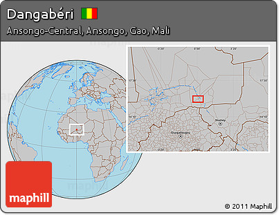 Gray Location Map of Dangabéri