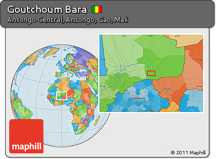 Political Location Map of Goutchoum Bara