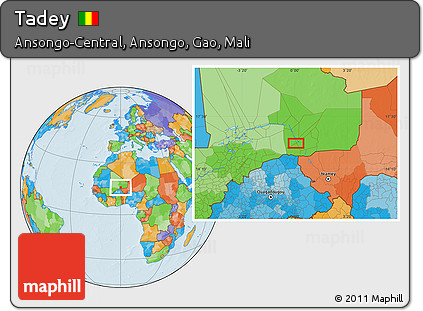 Political Location Map of Tadey