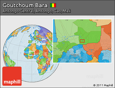 Political Location Map of Goutchoum Bara