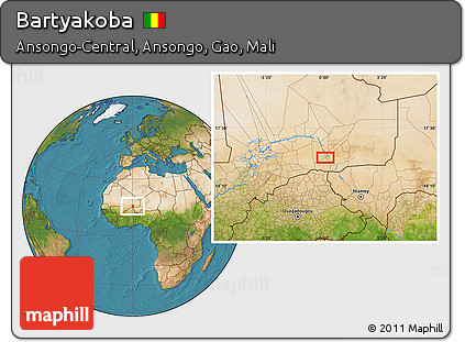 Satellite Location Map of Bartyakoba