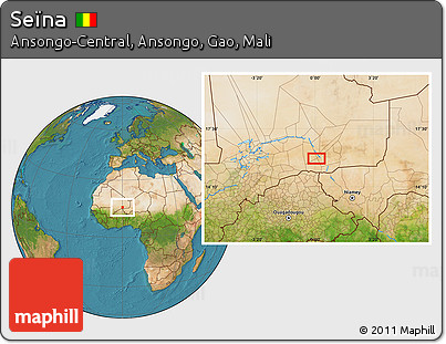 Satellite Location Map of Seïna