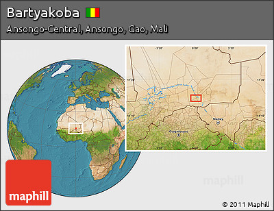 Satellite Location Map of Bartyakoba
