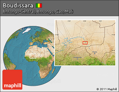 Satellite Location Map of Boudissara