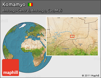 Satellite Location Map of Komamyo