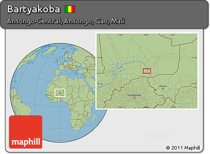 Savanna Style Location Map of Bartyakoba