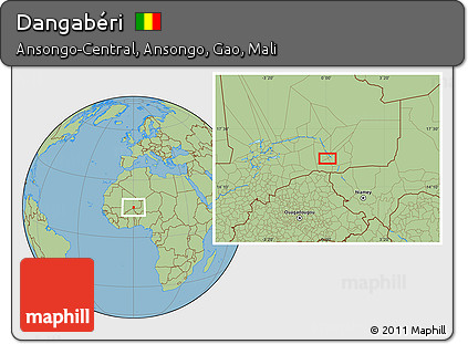 Savanna Style Location Map of Dangabéri