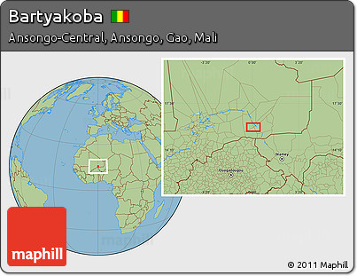 Savanna Style Location Map of Bartyakoba