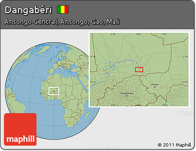 Savanna Style Location Map of Dangabéri