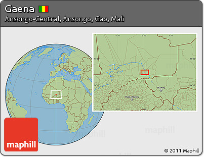 Savanna Style Location Map of Gaena