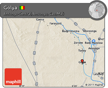 Shaded Relief Map of Golya