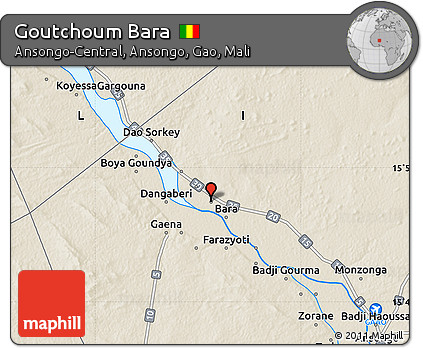 Shaded Relief Map of Goutchoum Bara