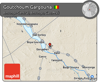Shaded Relief Map of Goutchoum Gargouna