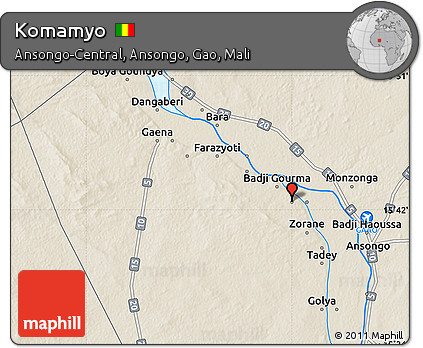 Shaded Relief Map of Komamyo