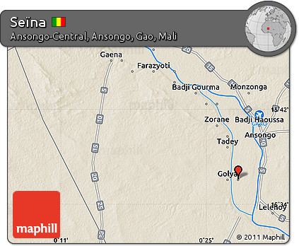 Shaded Relief Map of Seïna