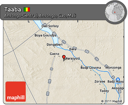 Shaded Relief Map of Taaba