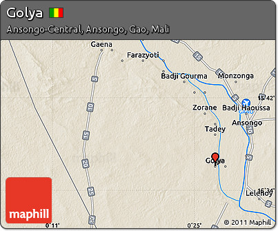 Shaded Relief Map of Golya