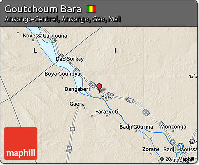 Shaded Relief Map of Goutchoum Bara
